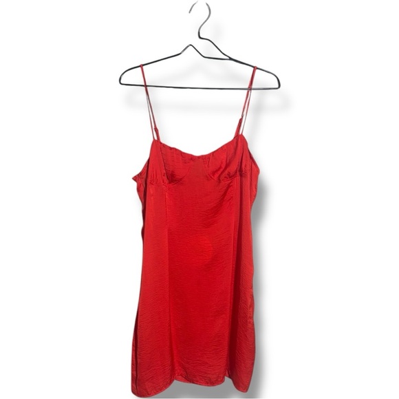 Princess Polly Charm Mini Dress in red Satin Lightweight Bodycon Skinny Straps - Picture 15 of 16